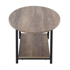 Brown Medium Oval Wood Coffee Table