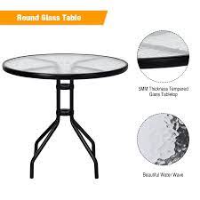 32 Inch Outdoor Patio Round Tempered