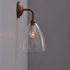 tate contemporary clear glass wall light
