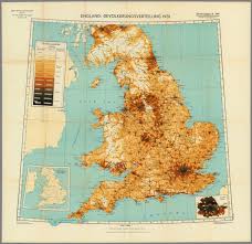 Population of england increase from 1.1m in 1066 to over 49m in 2001. England Population Density 1931 David Rumsey Historical Map Collection