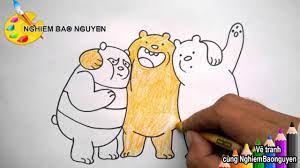 Vẽ tranh Những chú Gấu/How to Draw We Bare Bears - YouTube