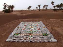 dazzling carpet of plastic bottles