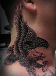 Once associated with unsavory types like gang members and criminals. Neck Tattoos Black Ink Flying Eagle Tattoo On Man Side Neck Facebook