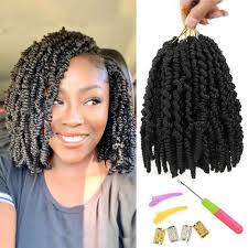 Kinky, textured hair is very versatile and can be worn in a wide range of styles. Amazon Com 6 Packs Pre Twisted Spring Twist Hair 8 Inch Pre Twisted Passion Twists Crochet Braids For Bob Spring Twists Short Curly Bomb Twist Braiding Hair Hair Extensions 8 6pcs 1b Beauty