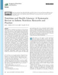 pdf nutrition and health literacy a