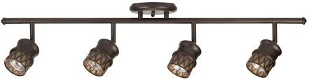 Amazon Com Norris 4 Light Track Lighting Bronze Oil Rubbed Finish Champagne Glass Track Heads Bulbs Included 59063 Home Improvement