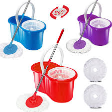 floor magic spin steel mop bucket set