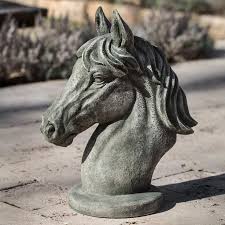 Spirit Horse Head Cast Stone Garden