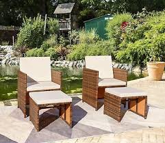 4 Piece Patio Wicker Furniture Set