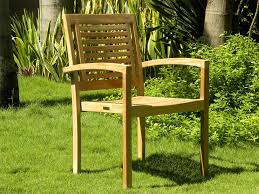 Panama Teak Stacking Garden Chairs For