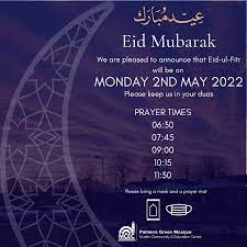 Announcement for Eid Ul Fitr 2022 ...