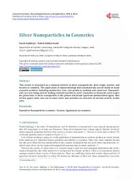pdf silver nanoparticles in cosmetics