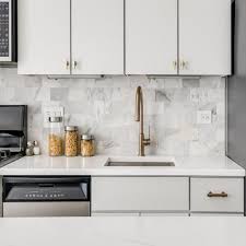 49 Stone White Kitchen Wall Tile Design
