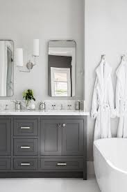 Dark Gray Dual Bath Vanity With White