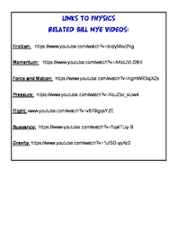Bill Nye Physics Video Template And Claim Evidence Reasoning Cer Charts