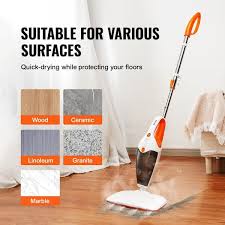 vevor steam mop 5 in 1 hard wood floor cleaner with 4 replaceable brush heads for various hard floors like ceramic granite
