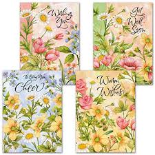 Amazon Com Watercolor Garden Get Well Greeting Cards Set Of 8 4