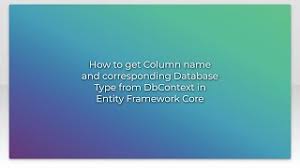 dbcontext in eny framework core