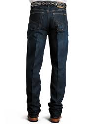 Stetson Mens 1520 Mid Rise Relaxed Fit Straight Leg Jeans Dark Wash