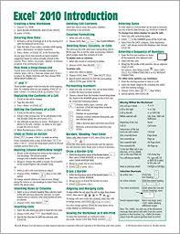 microsoft excel 2010 introduction quick reference guide cheat sheet of instructions tips and shortcuts laminated card book