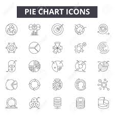 Pie Chart Line Icons Signs Set Vector Pie Chart Outline Concept