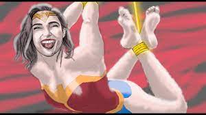 Drawing Wonder Woman barefeet tied tickled hogtied - YouTube