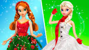 10 Ý Tưởng Tự Làm Búp Bê Barbie và Công Chúa Disney Cho Giáng Sinh - YouTube