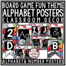 board games theme clroom décor print