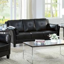 Pierre Faux Leather Sofa Cm6717bksfpk