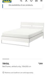 ikea trysil queen size bed frame white