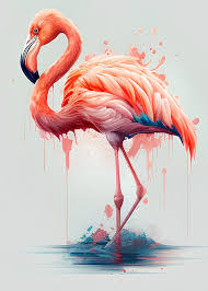 Flamingo Watercolor Europosters