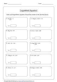 Logarithms Worksheets Math Worksheets