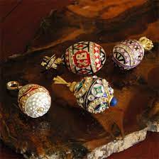 russian enameled egg pendants by