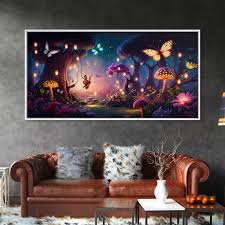Vibrant Fantasy Forest Wall Art The