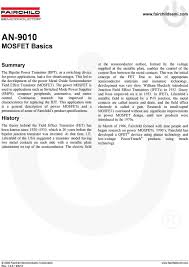 An 9010 Mosfet Basics Pdf