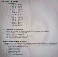 sds page gel recipes 1 resolving gel a