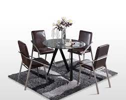 4 chairs meta frame dining table set