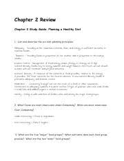 chapter 2 review food nutrition