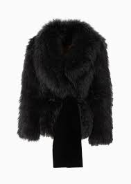 Giorgio Armani Cashmere Jacket With Velvet Belt 100 Goat Skin Black Size 42