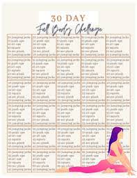 30 Days Full Workout Plan Print At