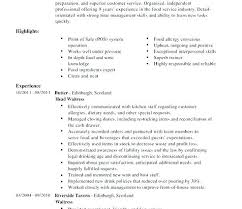 Waitress Resume Objective Sample Resume For A Waitress Paper Paper