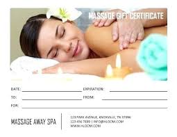 Printable Massage Gift Certificate Template Rafaelfran Co