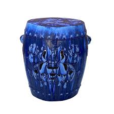 Chinese Mixed Blue Round Lotus Clay