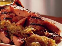 grilled kielbasa with sauer and
