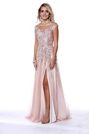 Shail K 12202 Off Shoulder Sequin Embellished High Slit Prom Dress