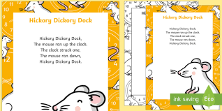 Check out our hickory dickory dock selection for the very best in unique or custom, handmade pieces from our learning & school shops. Black And White Hickory Dickory Dock Nursery Rhyme Poster