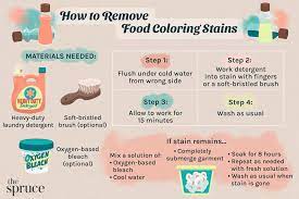 remove food coloring stains from clothing