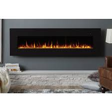 Real Flame 72 In Corretto Electric Wall Hung Fireplace Black