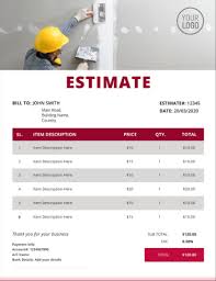 Drywall Estimate Template Word Excel