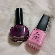 nail paint dark purple light pink